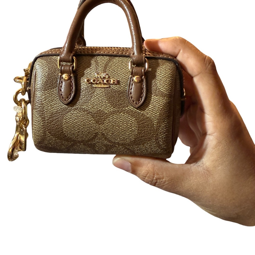 Coach Mini Satchel in Brown Signature Canvas with Gold Hardware 🤎 - Picture 2 of 15